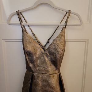 Gold dress knee high